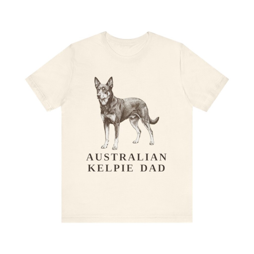 Australian Kelpie Dad Shirt, Vintage Dog Sketch Tee, Dog Dad Gift