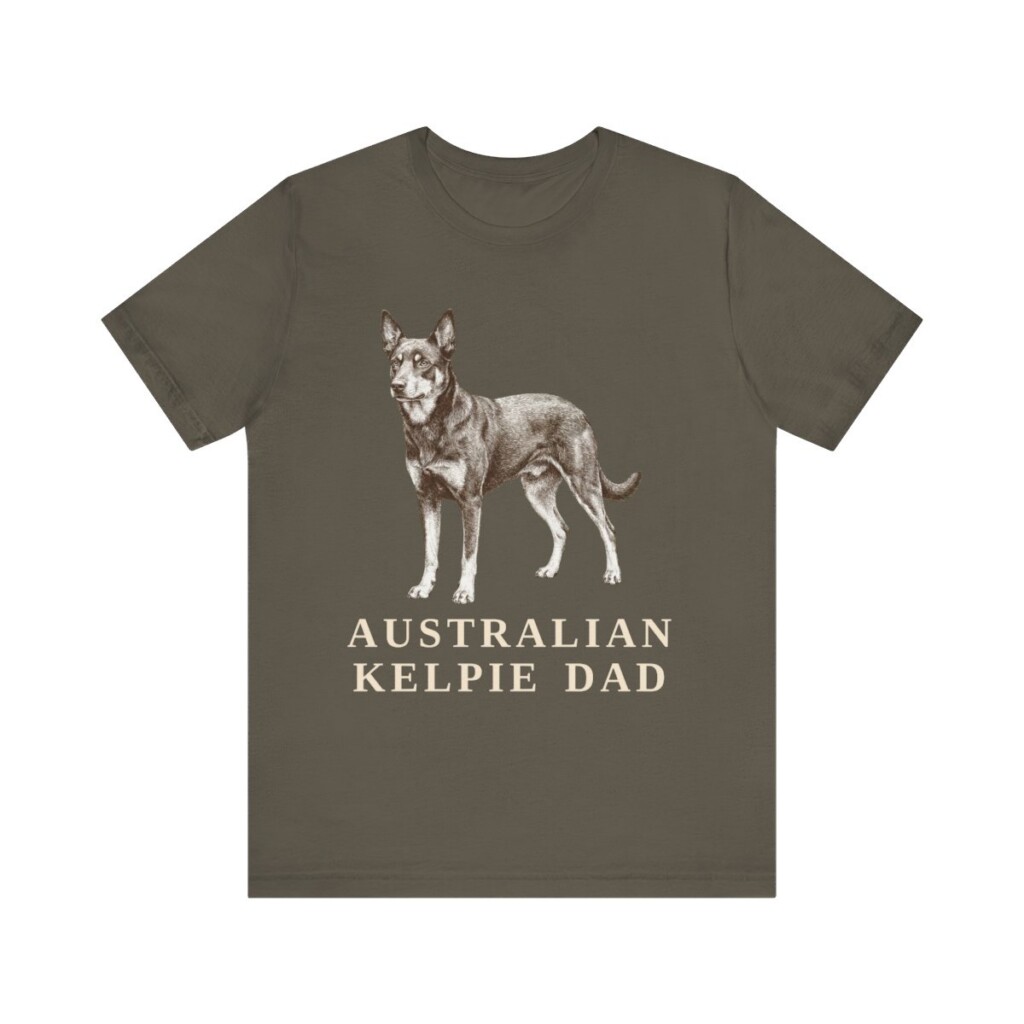 Australian Kelpie Dad Shirt, Vintage Dog Sketch Tee, Dog Dad Gift