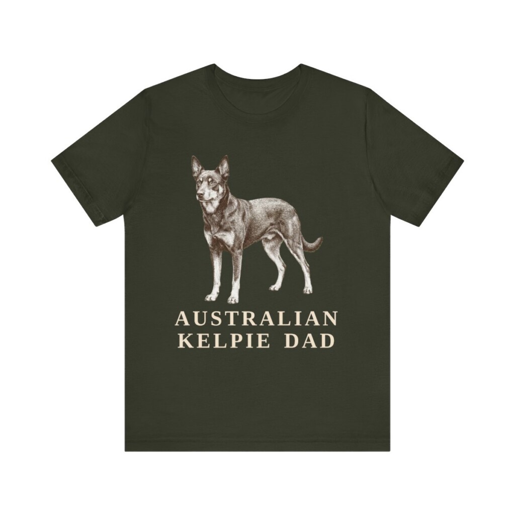Australian Kelpie Dad Shirt, Vintage Dog Sketch Tee, Dog Dad Gift