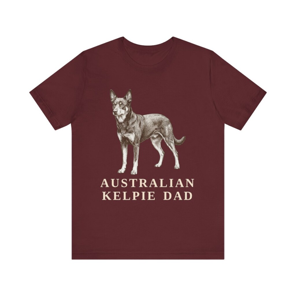 Australian Kelpie Dad Shirt, Vintage Dog Sketch Tee, Dog Dad Gift