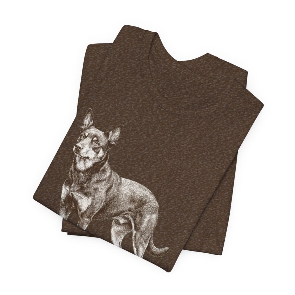 Australian Kelpie Dad Shirt, Vintage Dog Sketch Tee, Dog Dad Gift