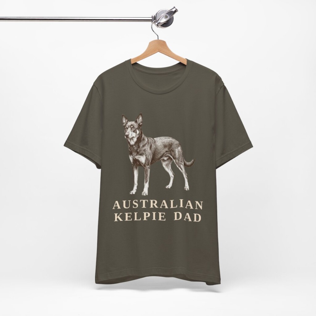 Australian Kelpie Dad Shirt, Vintage Dog Sketch Tee, Dog Dad Gift