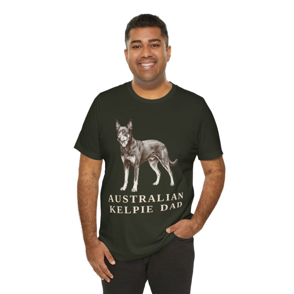 Australian Kelpie Dad Shirt, Vintage Dog Sketch Tee, Dog Dad Gift