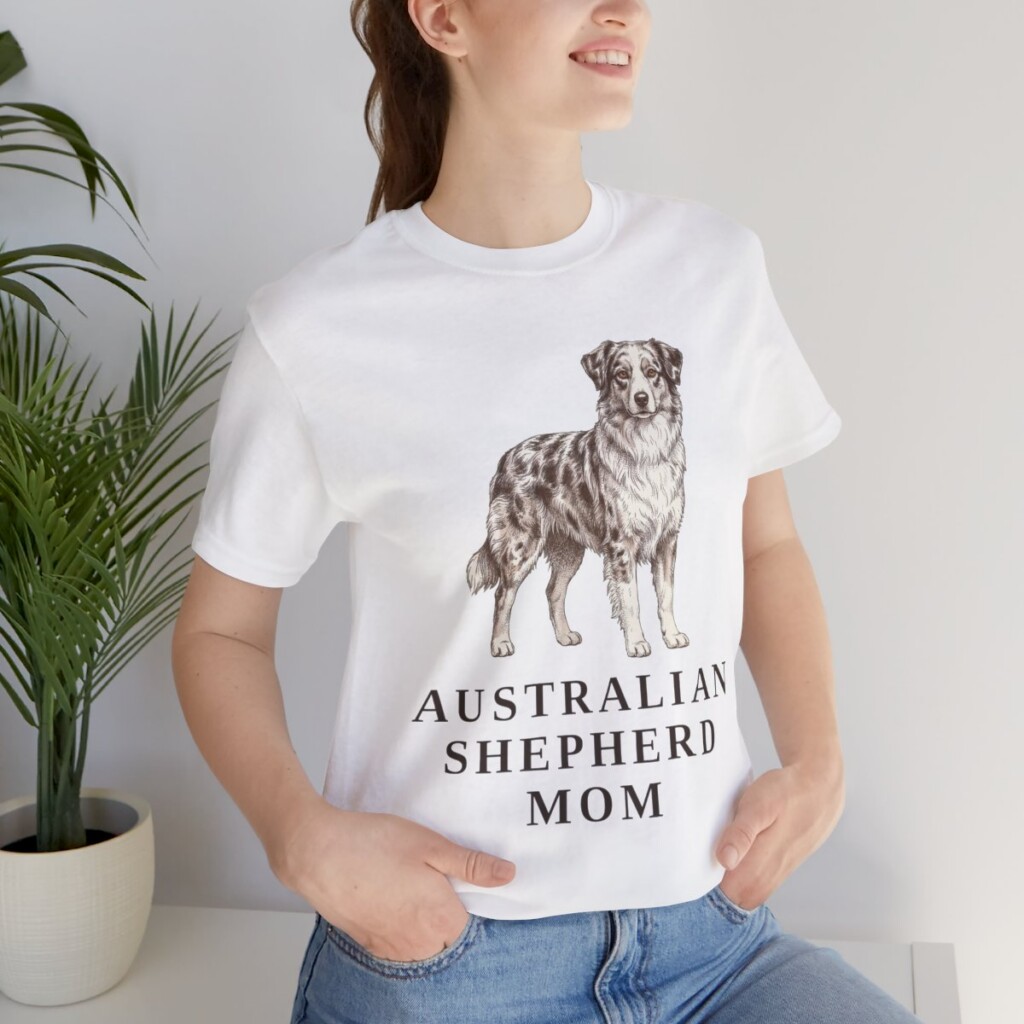 Australian Shepherd Mom Shirt, Vintage Dog Sketch Tee, Dog Mom Gift