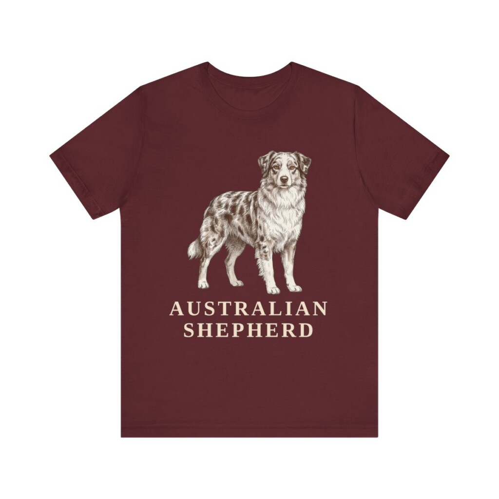 Australian Shepherd Lover Shirt, Vintage Dog Sketch Tee, Dog Lover Gift Australian Shepherd Lover Shirt, Vintage Dog Sketch Tee, Dog Lover Gift