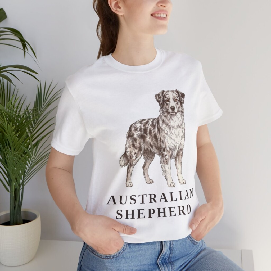 Australian Shepherd Lover Shirt, Vintage Dog Sketch Tee, Dog Lover Gift Australian Shepherd Lover Shirt, Vintage Dog Sketch Tee, Dog Lover Gift