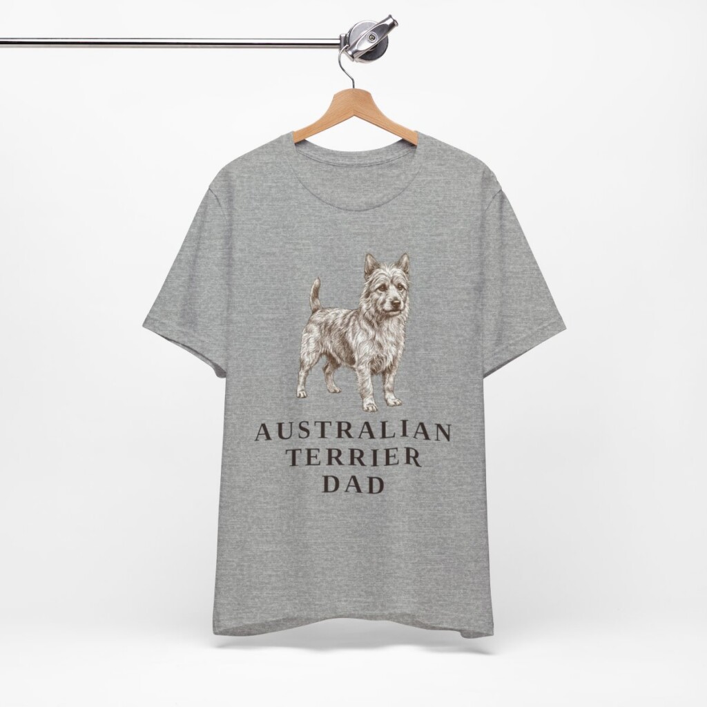 Australian Terrier Dad Shirt, Vintage Dog Sketch Tee, Dog Dad Gift