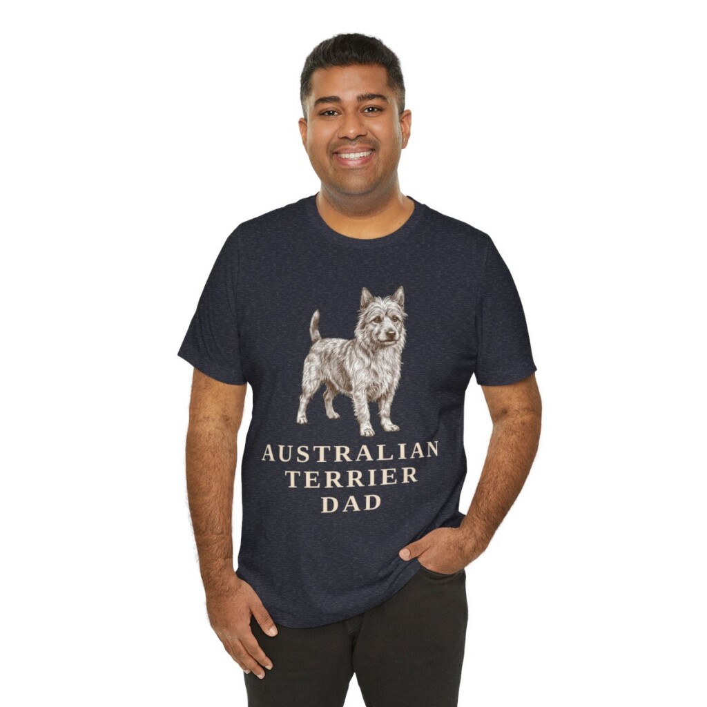 Australian Terrier Dad Shirt, Vintage Dog Sketch Tee, Dog Dad Gift