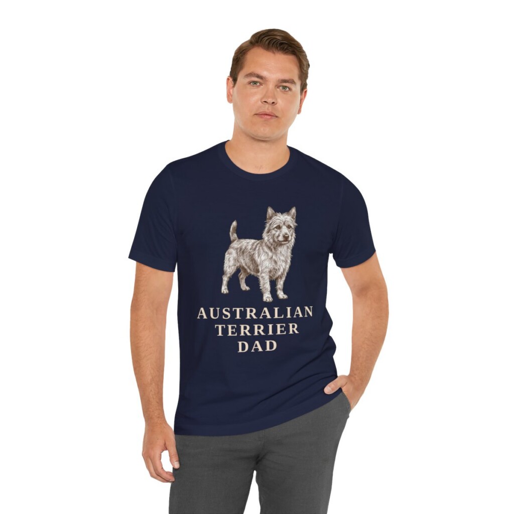 Australian Terrier Dad Shirt, Vintage Dog Sketch Tee, Dog Dad Gift