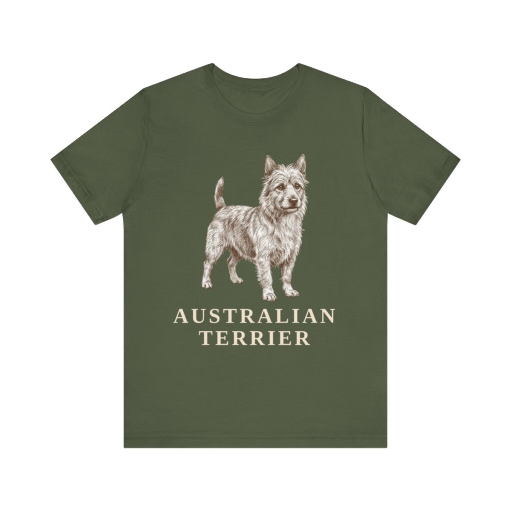 Australian Terrier Lover Shirt, Vintage Dog Sketch Tee, Dog Lover Gift
