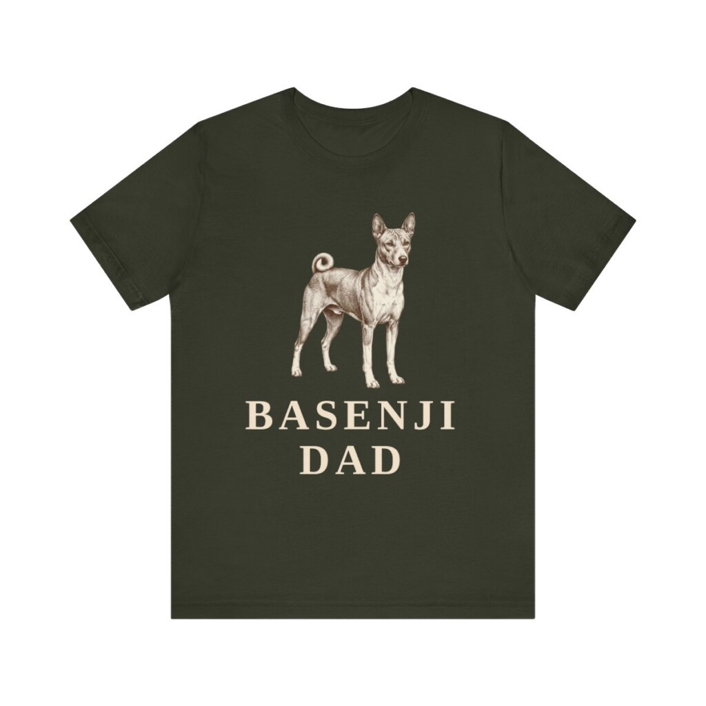 Basenji Dad Shirt, Vintage Dog Sketch Tee, Dog Dad Gift