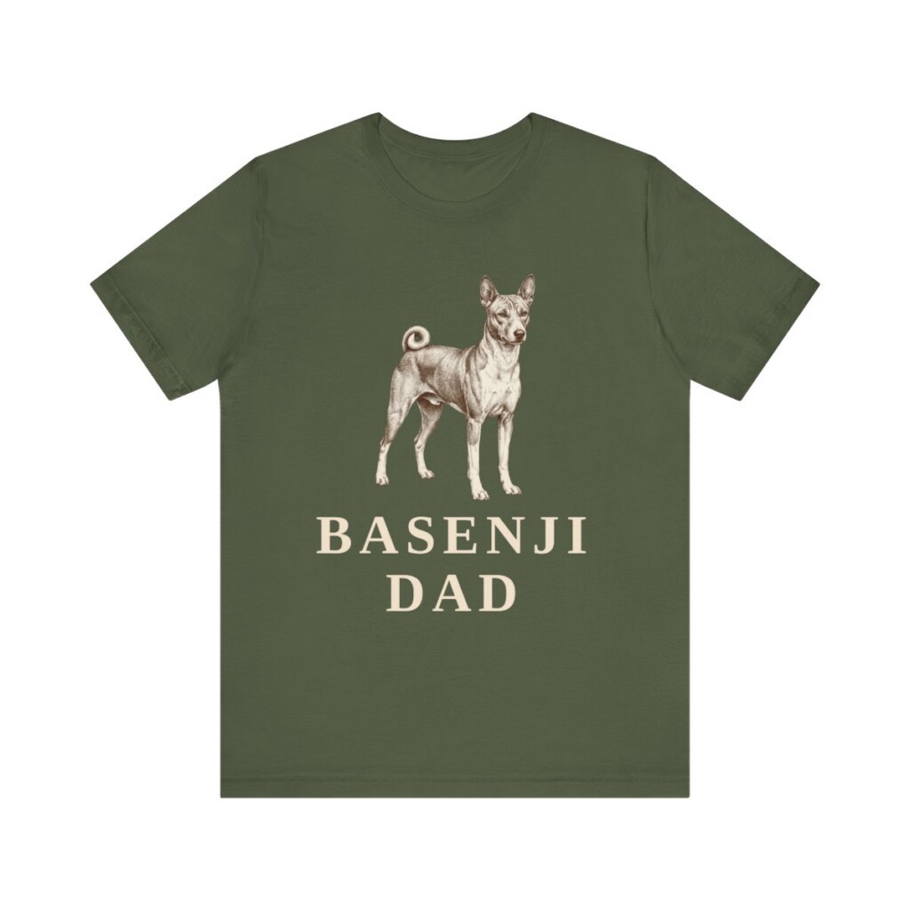 Basenji Dad Shirt, Vintage Dog Sketch Tee, Dog Dad Gift