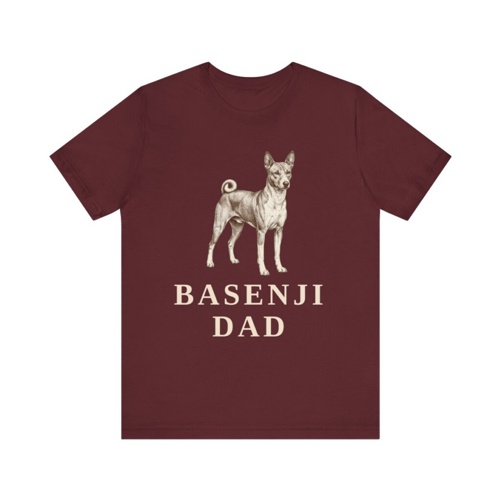 Basenji Dad Shirt, Vintage Dog Sketch Tee, Dog Dad Gift