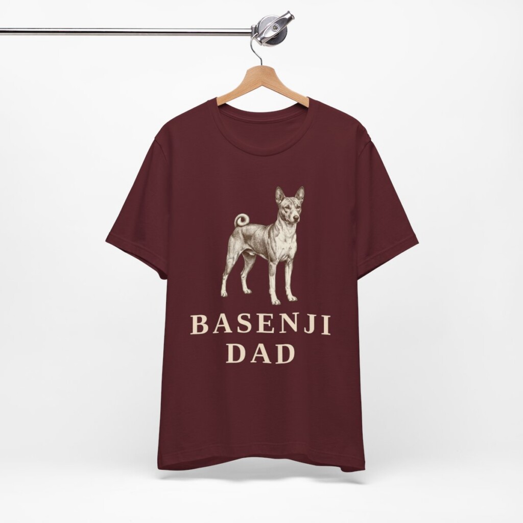Basenji Dad Shirt, Vintage Dog Sketch Tee, Dog Dad Gift
