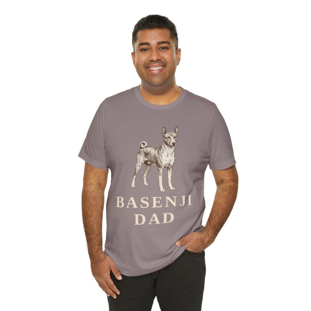 Basenji Dad Shirt, Vintage Dog Sketch Tee, Dog Dad Gift