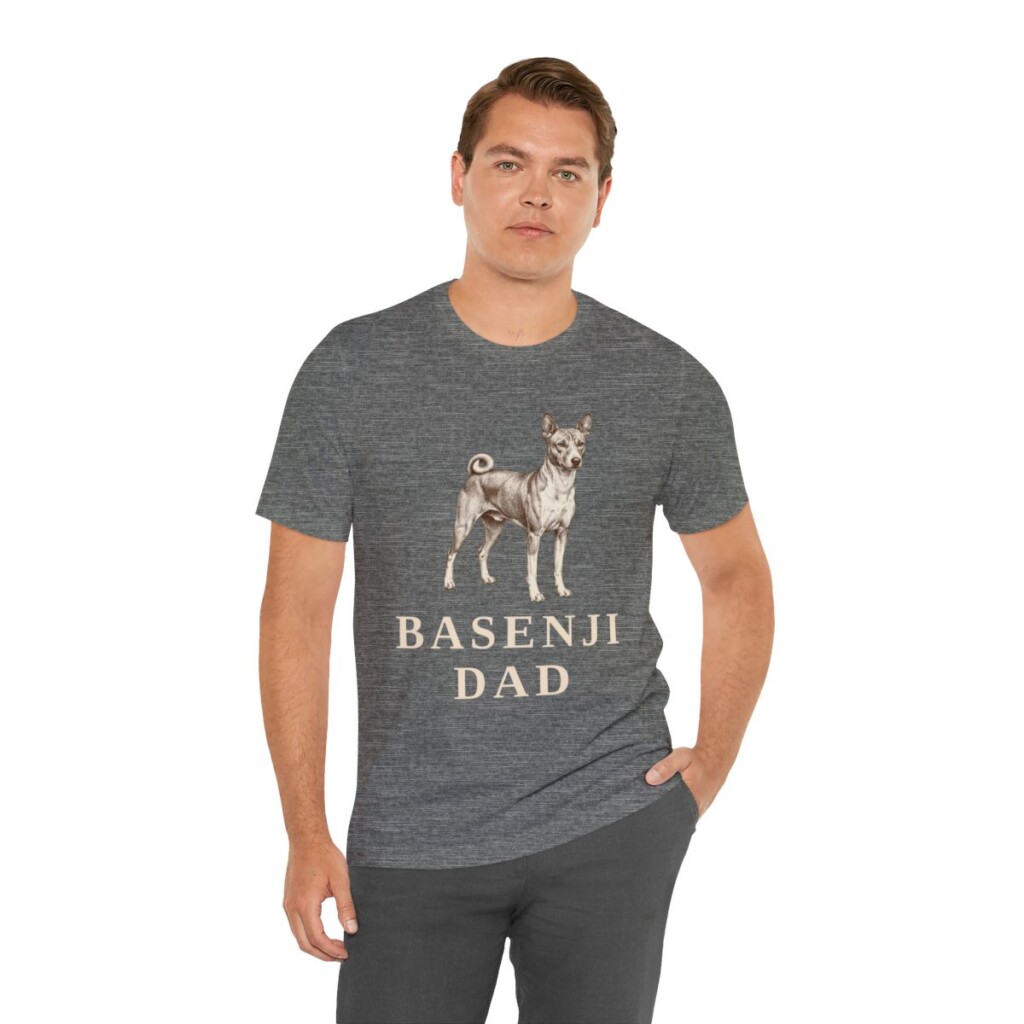Basenji Dad Shirt, Vintage Dog Sketch Tee, Dog Dad Gift