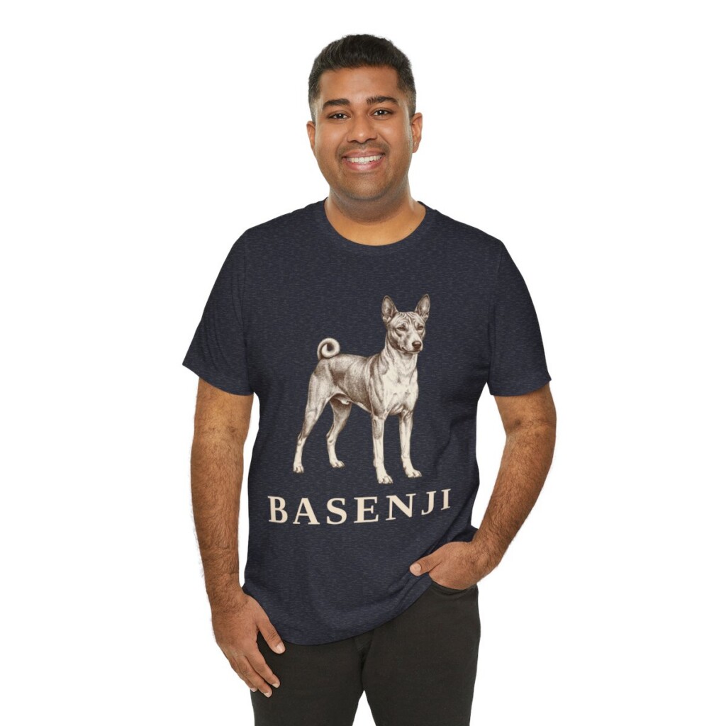 Basenji Lover Shirt, Vintage Dog Sketch Tee, Dog Lover Gift