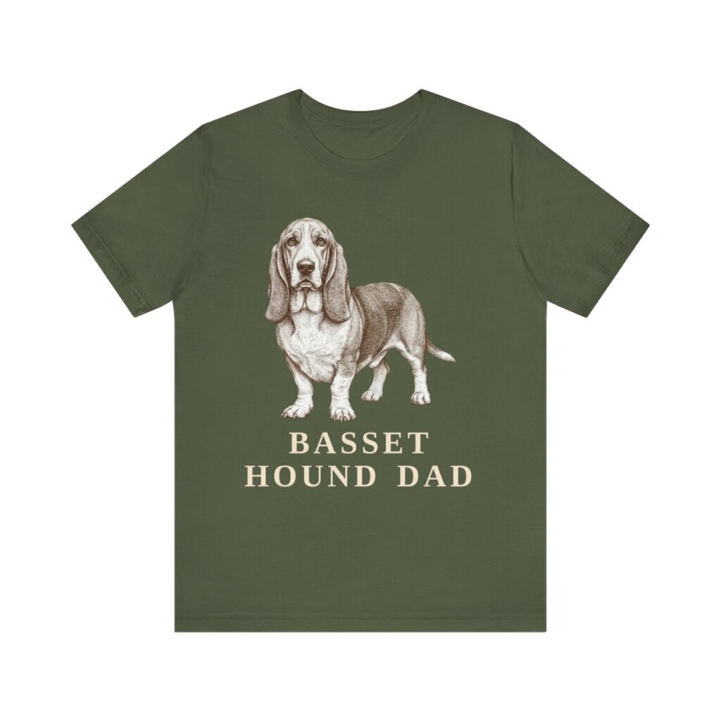 Basset Hound Dad Shirt, Vintage Dog Sketch Tee, Dog Dad Gift