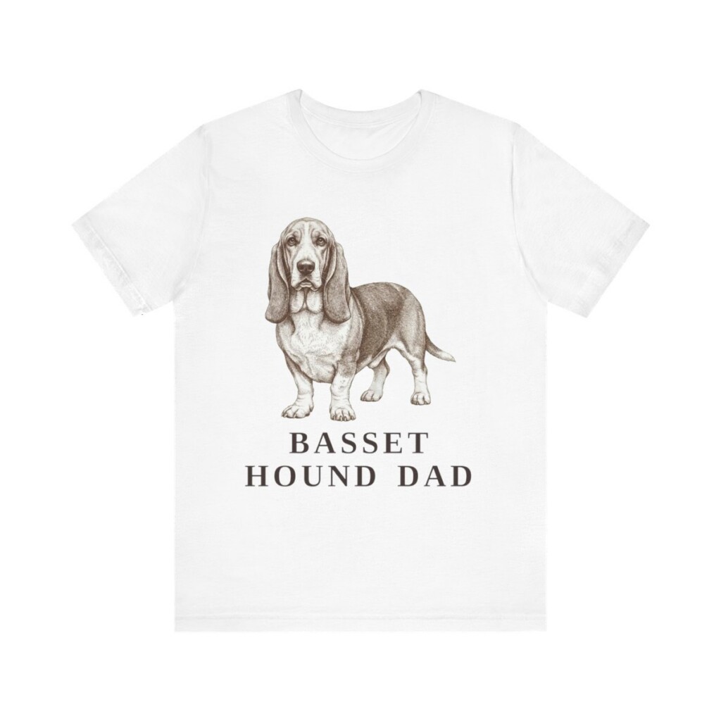 Basset Hound Dad Shirt, Vintage Dog Sketch Tee, Dog Dad Gift