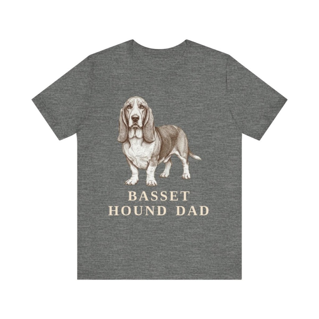 Basset Hound Dad Shirt, Vintage Dog Sketch Tee, Dog Dad Gift