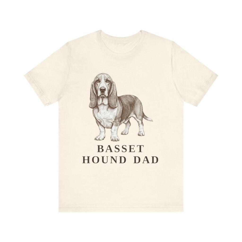 Basset Hound Dad Shirt, Vintage Dog Sketch Tee, Dog Dad Gift