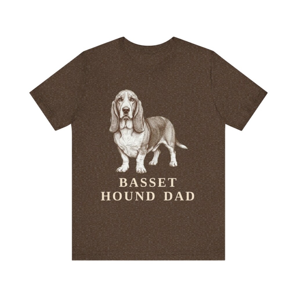 Basset Hound Dad Shirt, Vintage Dog Sketch Tee, Dog Dad Gift