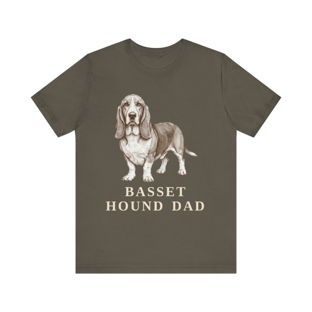 Basset Hound Dad Shirt, Vintage Dog Sketch Tee, Dog Dad Gift