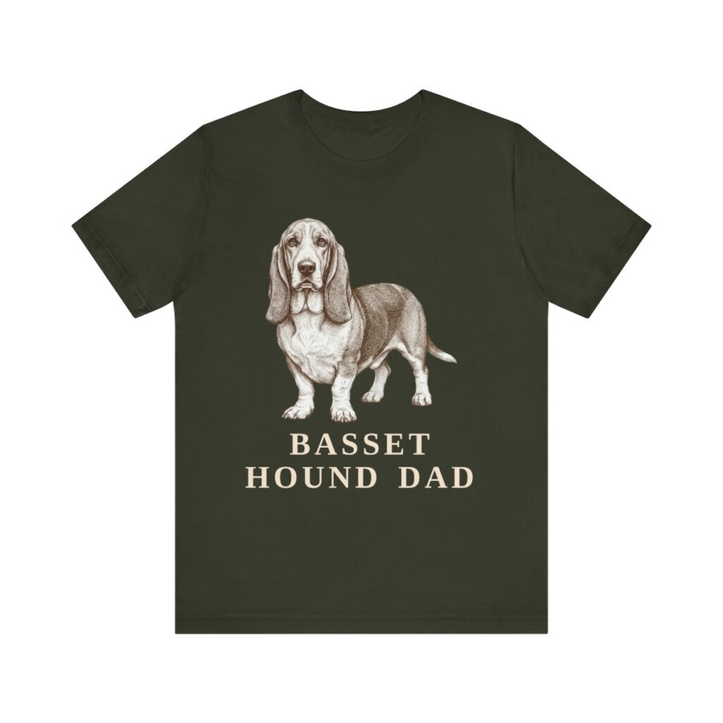 Basset Hound Dad Shirt, Vintage Dog Sketch Tee, Dog Dad Gift
