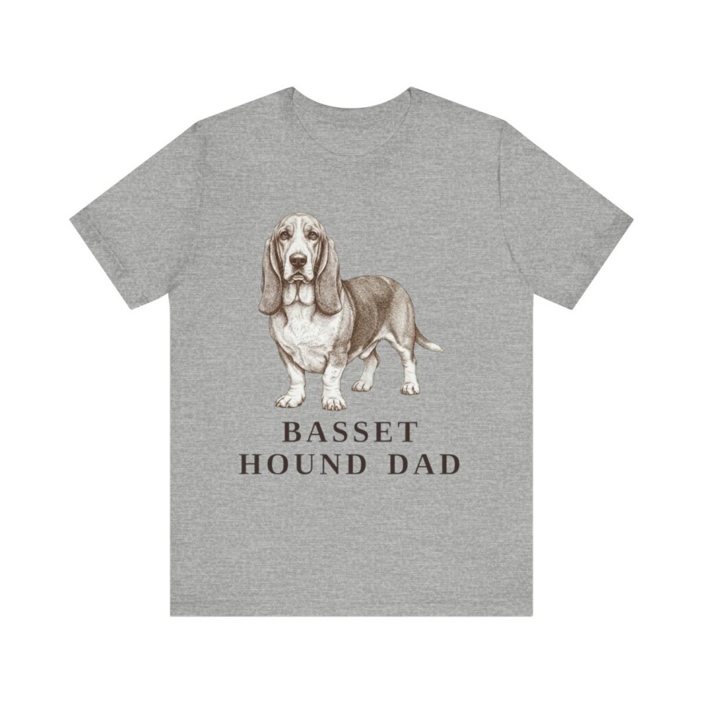 Basset Hound Dad Shirt, Vintage Dog Sketch Tee, Dog Dad Gift