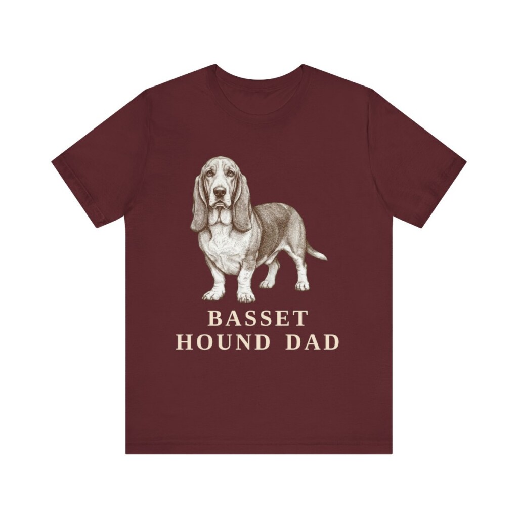 Basset Hound Dad Shirt, Vintage Dog Sketch Tee, Dog Dad Gift