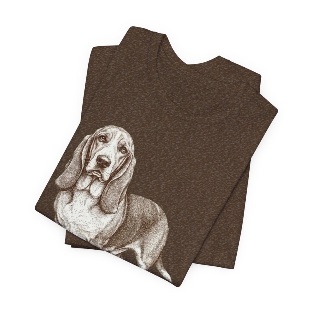 Basset Hound Dad Shirt, Vintage Dog Sketch Tee, Dog Dad Gift