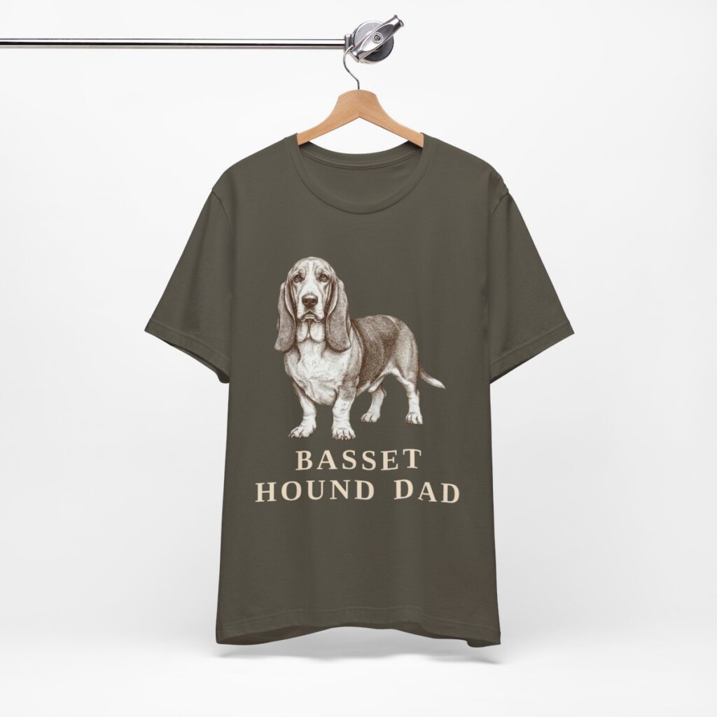 Basset Hound Dad Shirt, Vintage Dog Sketch Tee, Dog Dad Gift