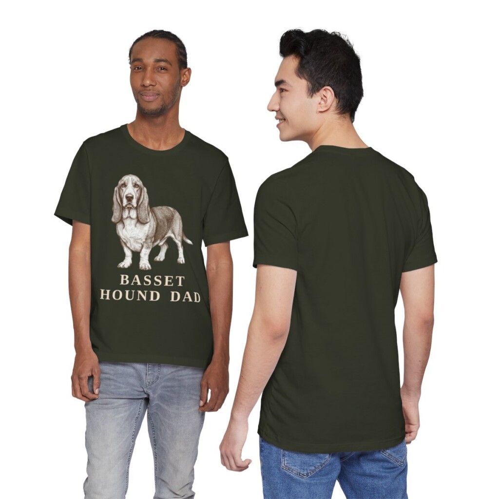 Basset Hound Dad Shirt, Vintage Dog Sketch Tee, Dog Dad Gift