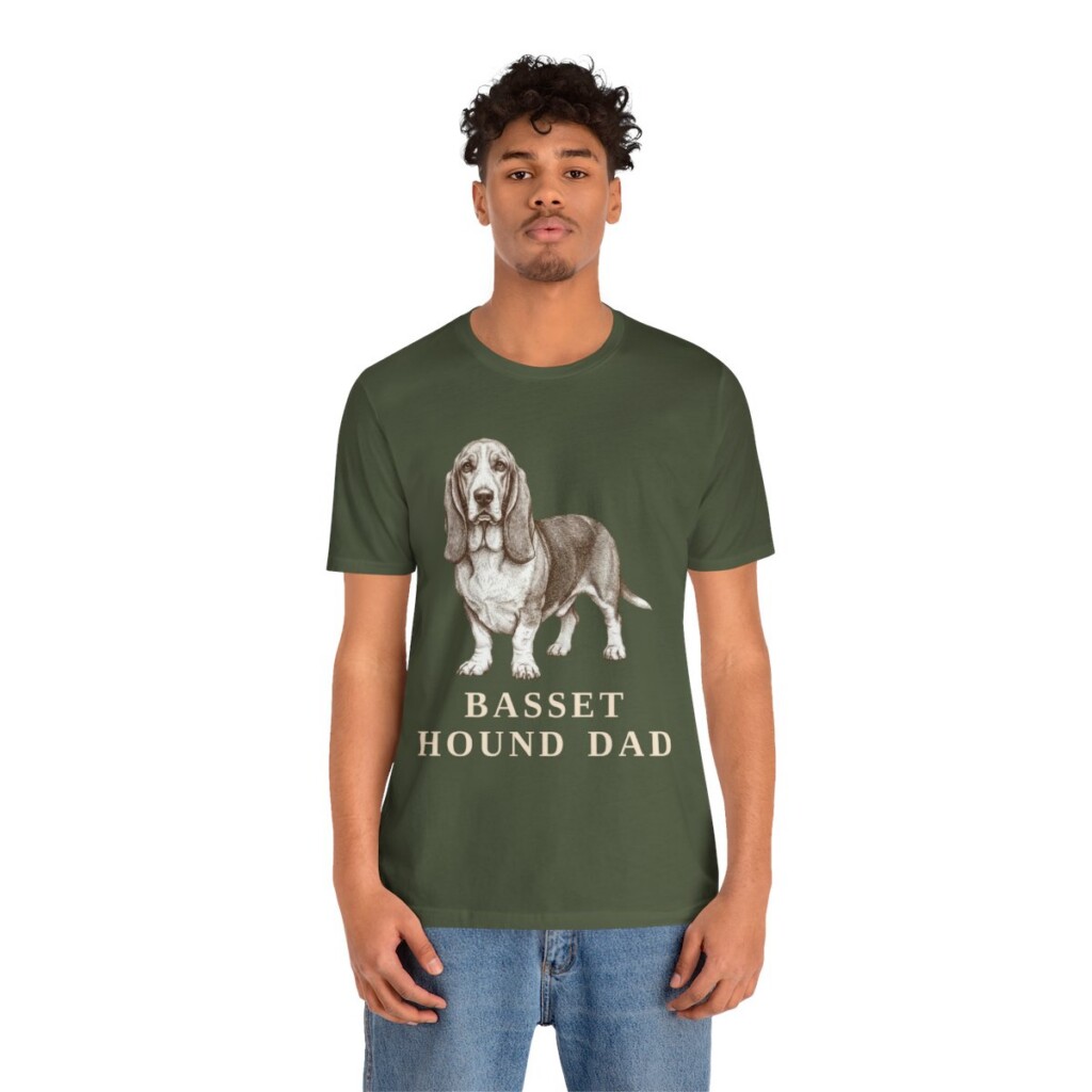 Basset Hound Dad Shirt, Vintage Dog Sketch Tee, Dog Dad Gift