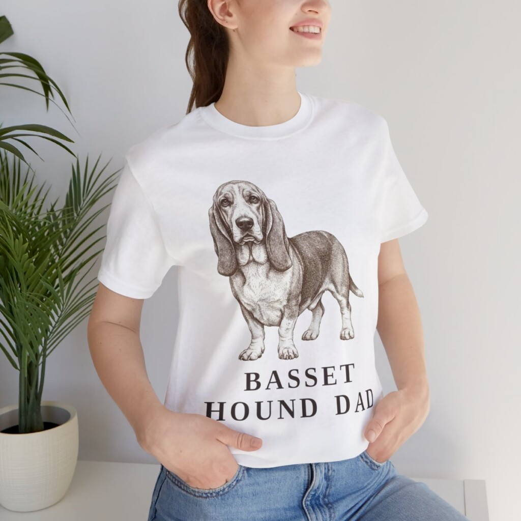 Basset Hound Dad Shirt, Vintage Dog Sketch Tee, Dog Dad Gift