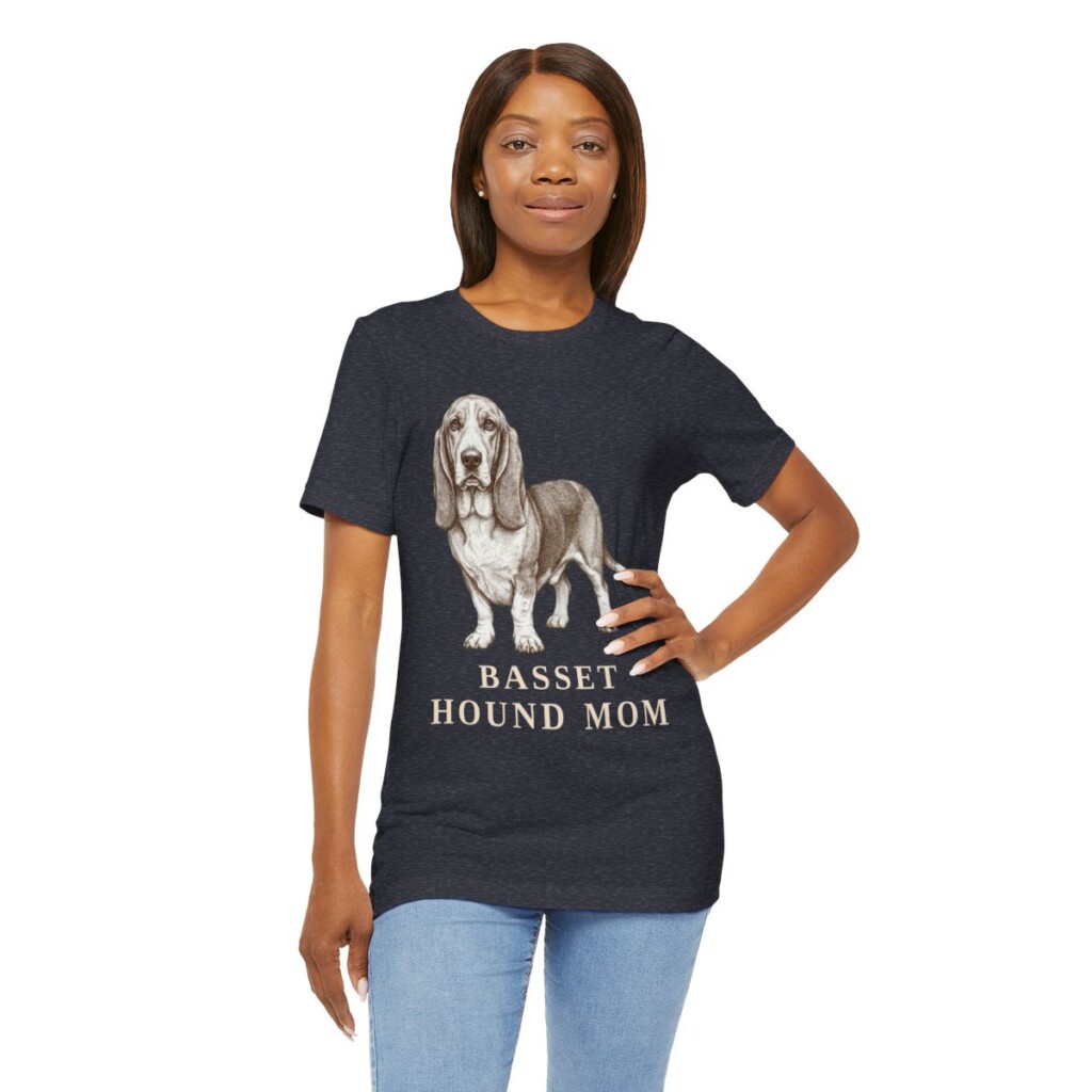 Basset Hound Mom Shirt, Vintage Dog Sketch Tee, Dog Mom Gift Basset Hound Mom Shirt, Vintage Dog Sketch Tee, Dog Mom Gift