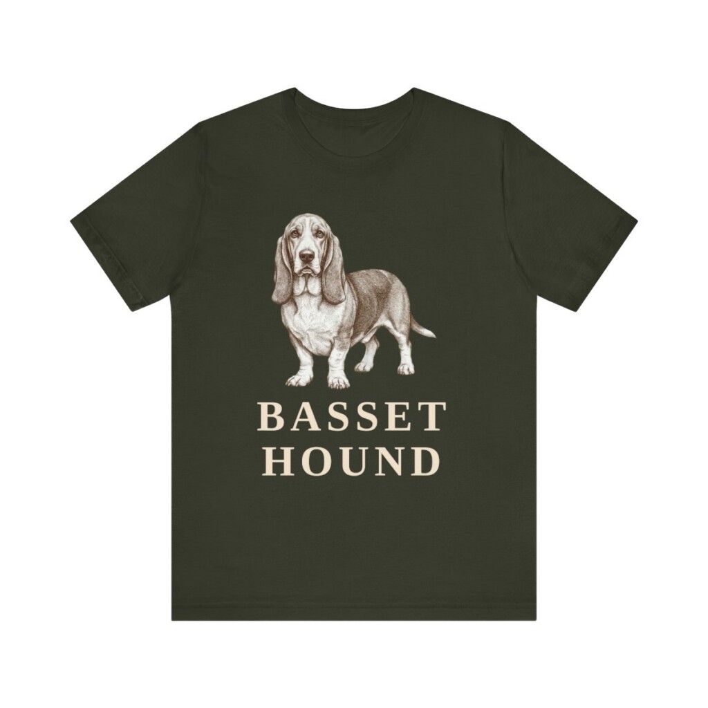 Basset Hound Lover Shirt, Vintage Dog Sketch Tee, Dog Lover Gift