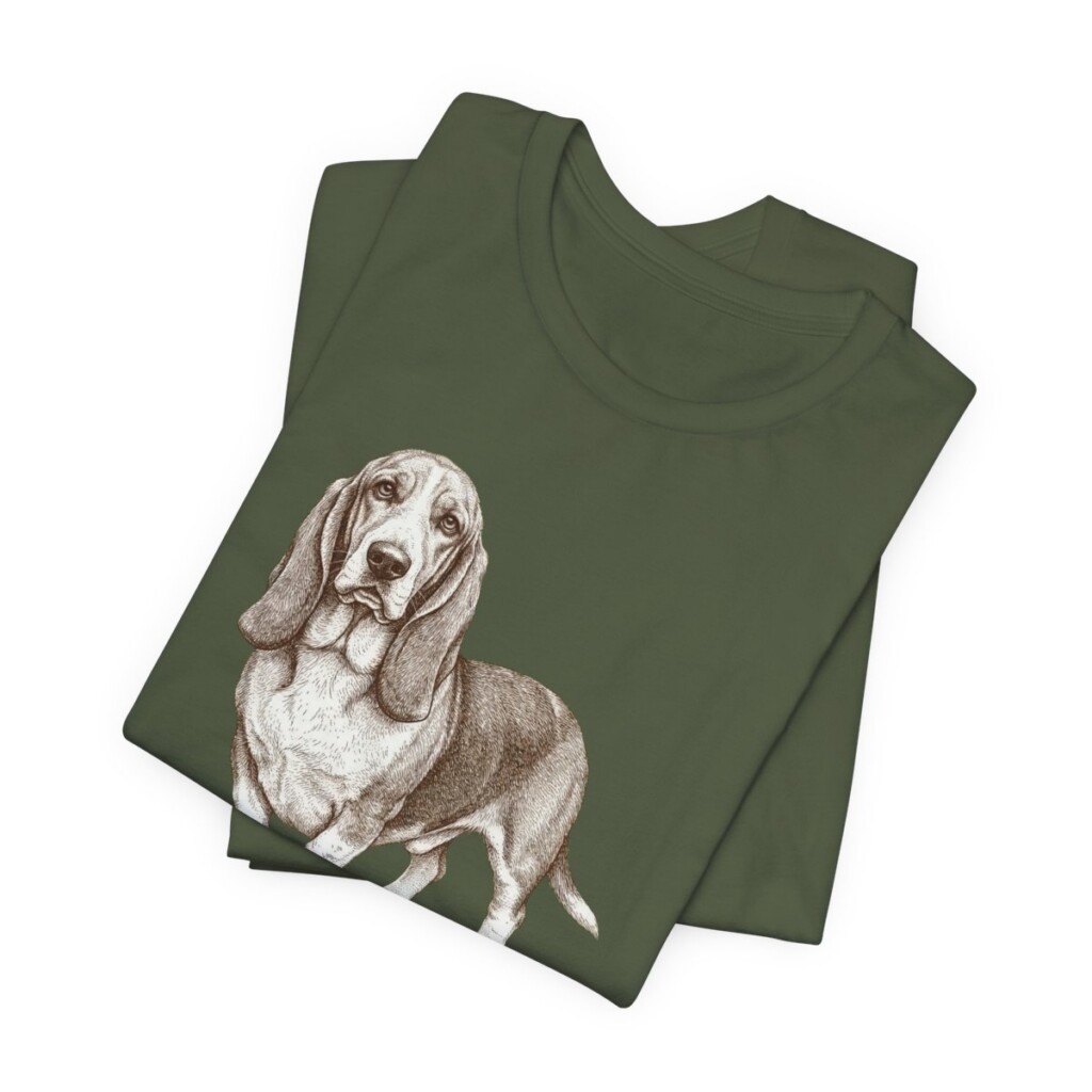 Basset Hound Lover Shirt, Vintage Dog Sketch Tee, Dog Lover Gift