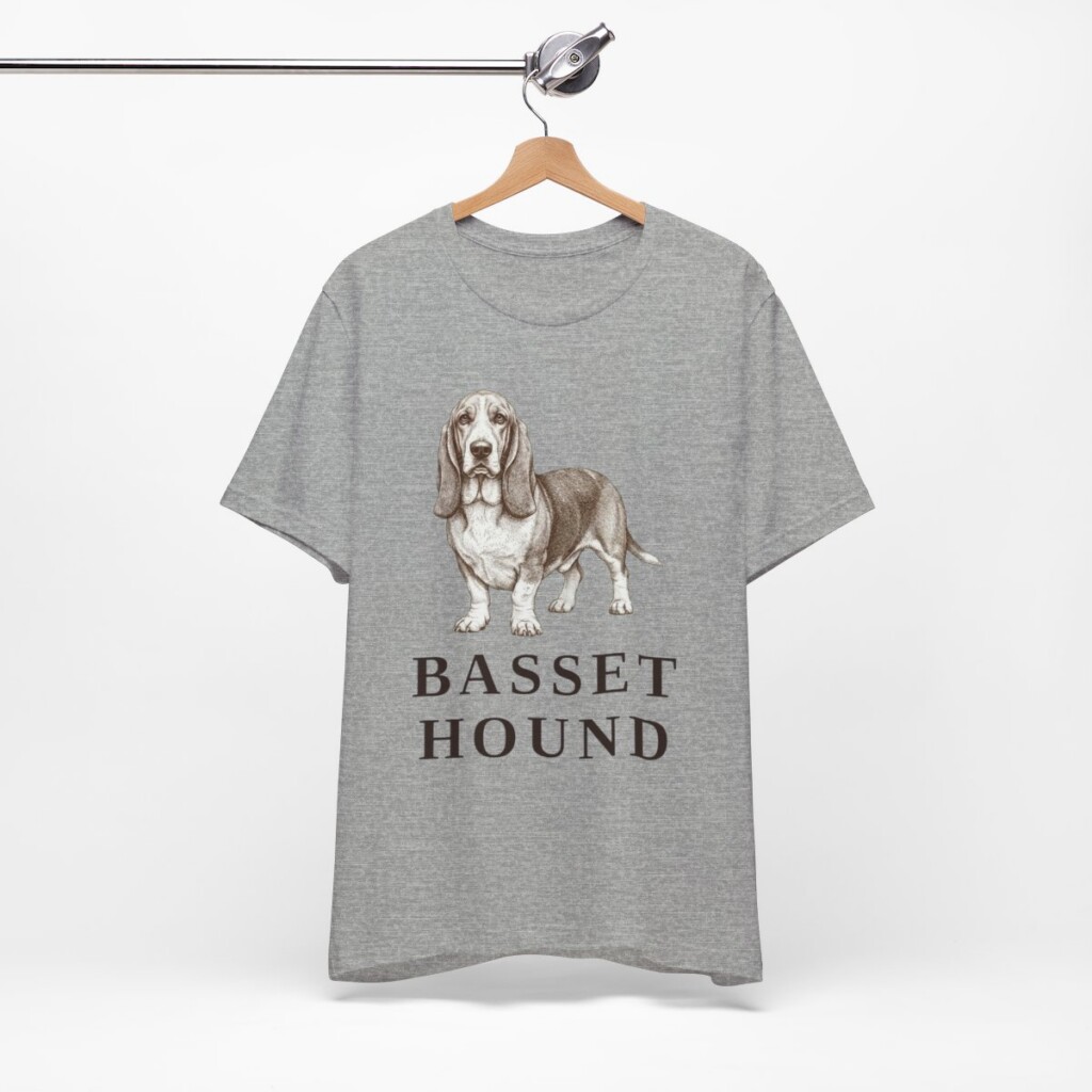 Basset Hound Lover Shirt, Vintage Dog Sketch Tee, Dog Lover Gift