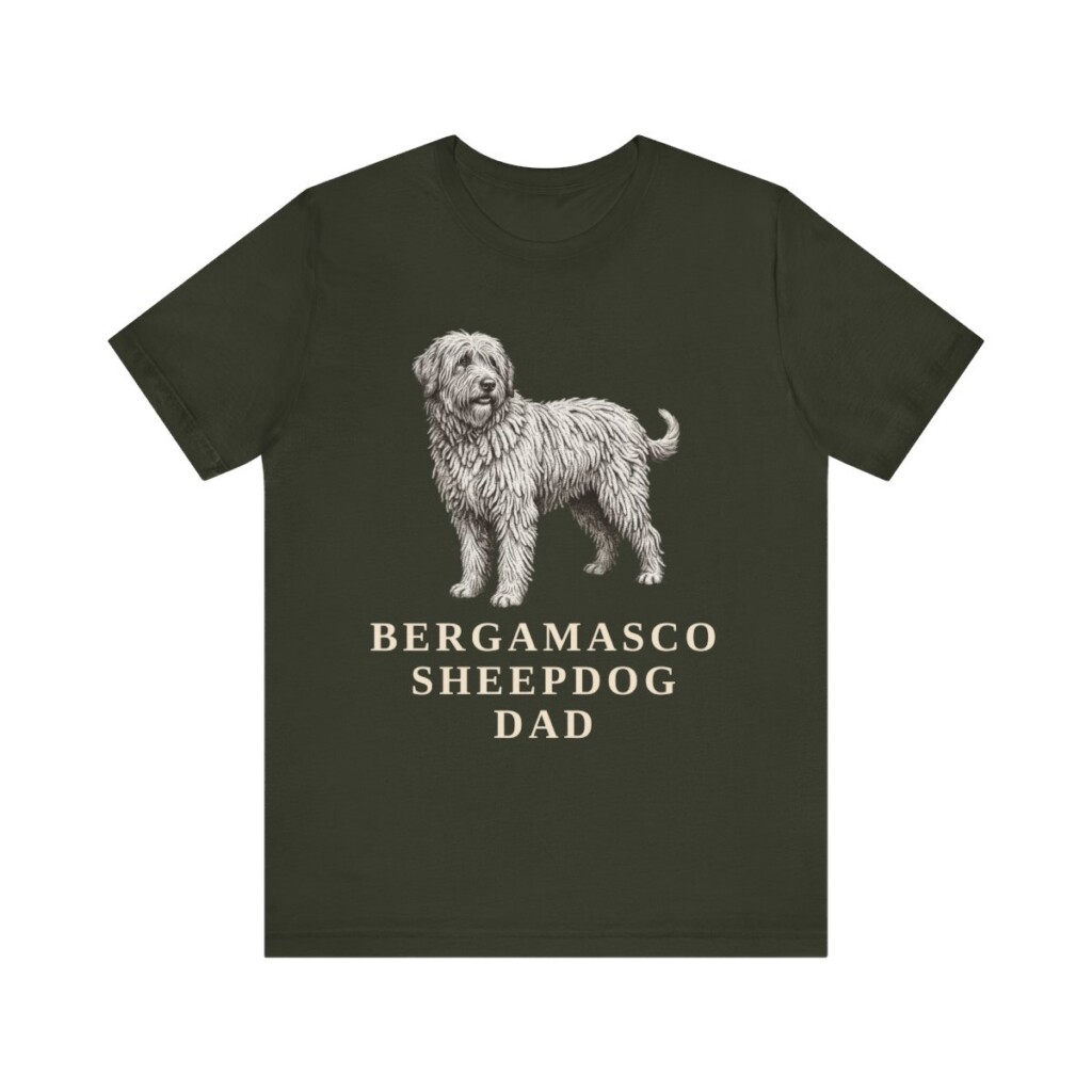 Bergamasco Sheepdog Dad Shirt, Vintage Dog Sketch Tee, Dog Dad Gift
