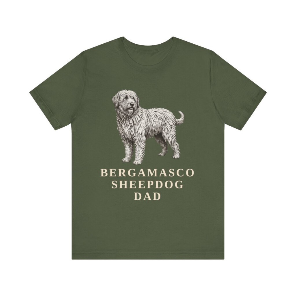 Bergamasco Sheepdog Dad Shirt, Vintage Dog Sketch Tee, Dog Dad Gift