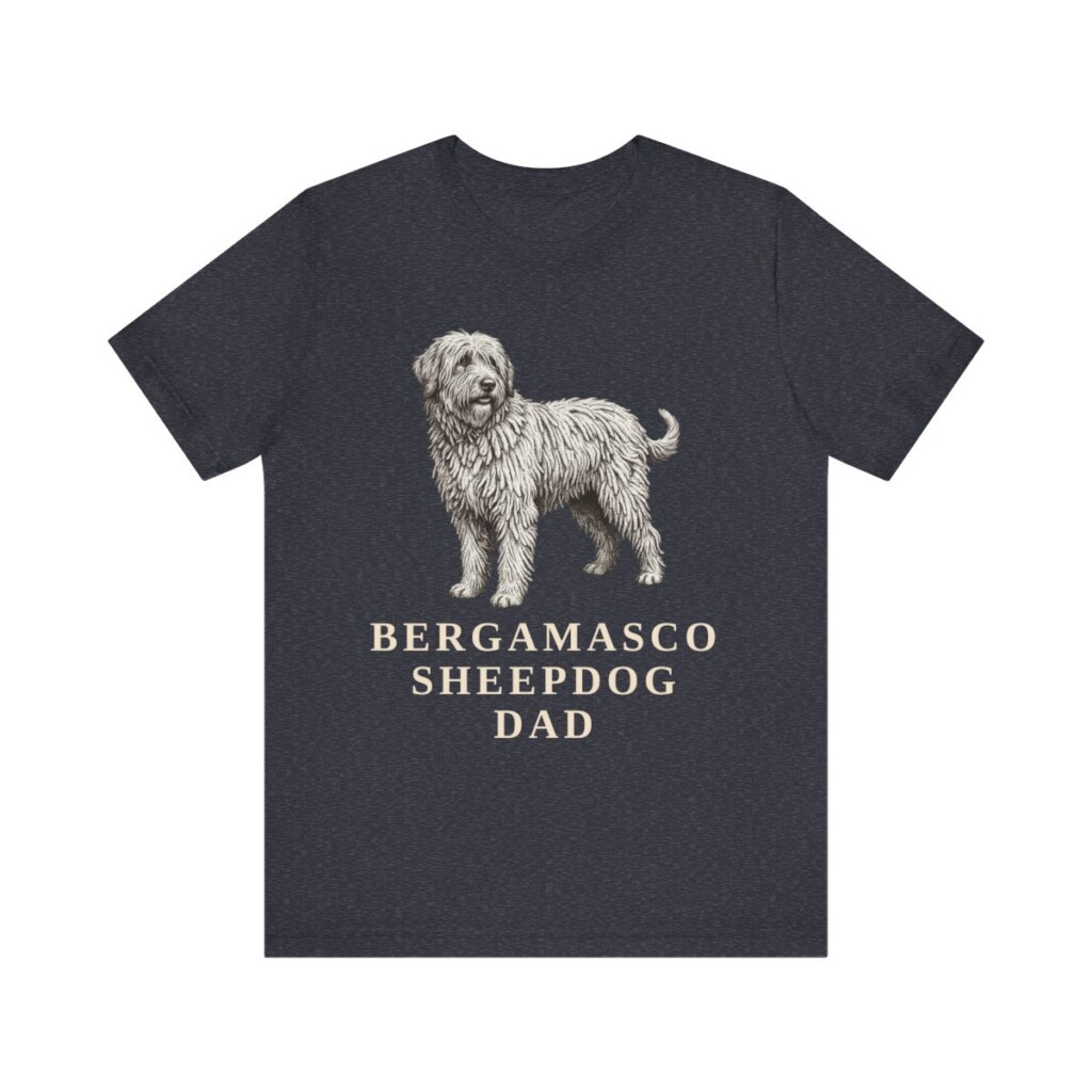 Bergamasco Sheepdog Dad Shirt, Vintage Dog Sketch Tee, Dog Dad Gift