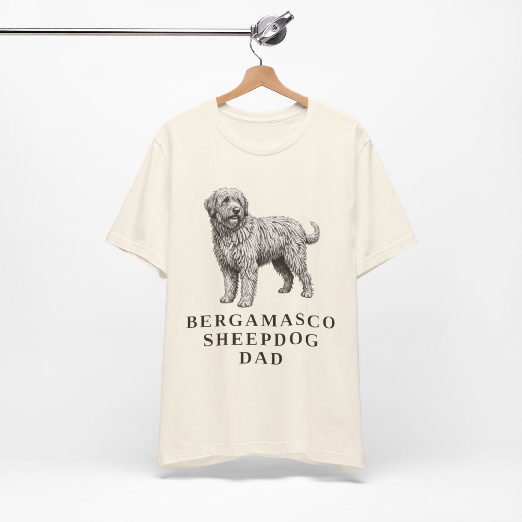 Bergamasco Sheepdog Dad Shirt, Vintage Dog Sketch Tee, Dog Dad Gift