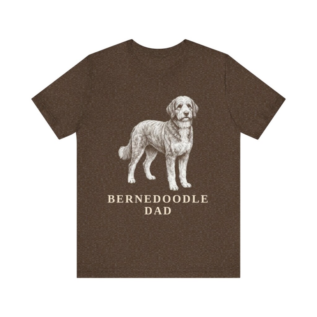 Bernedoodle Dad Shirt, Vintage Dog Sketch Tee, Dog Dad Gift