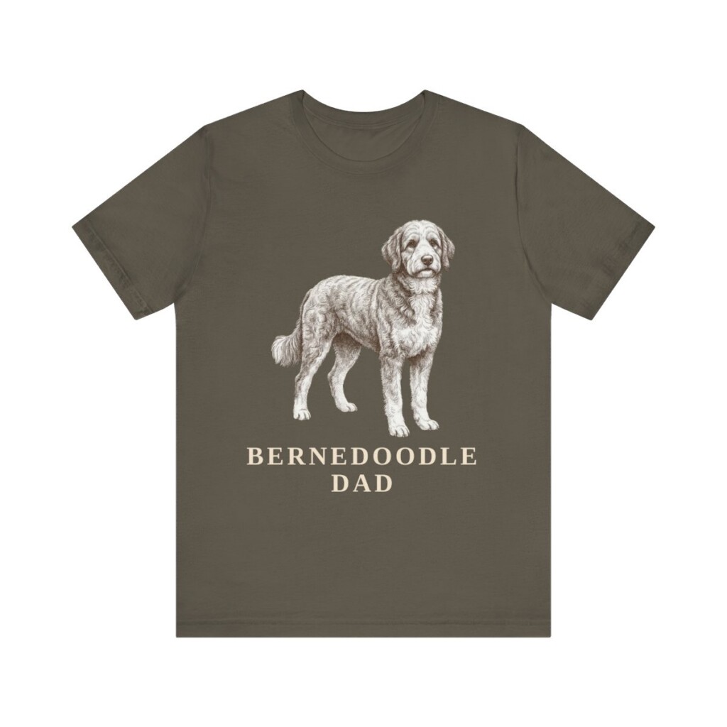 Bernedoodle Dad Shirt, Vintage Dog Sketch Tee, Dog Dad Gift