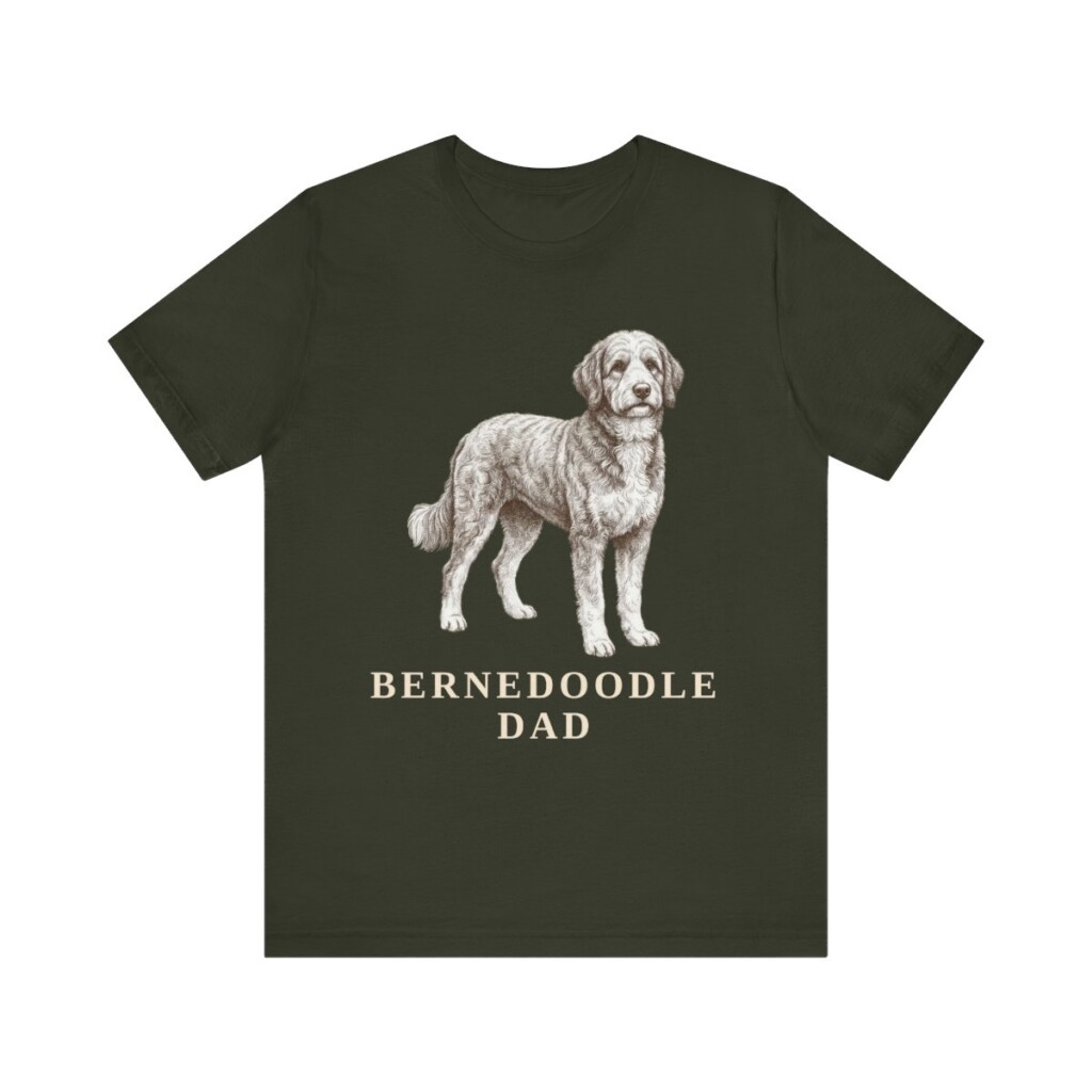 Bernedoodle Dad Shirt, Vintage Dog Sketch Tee, Dog Dad Gift