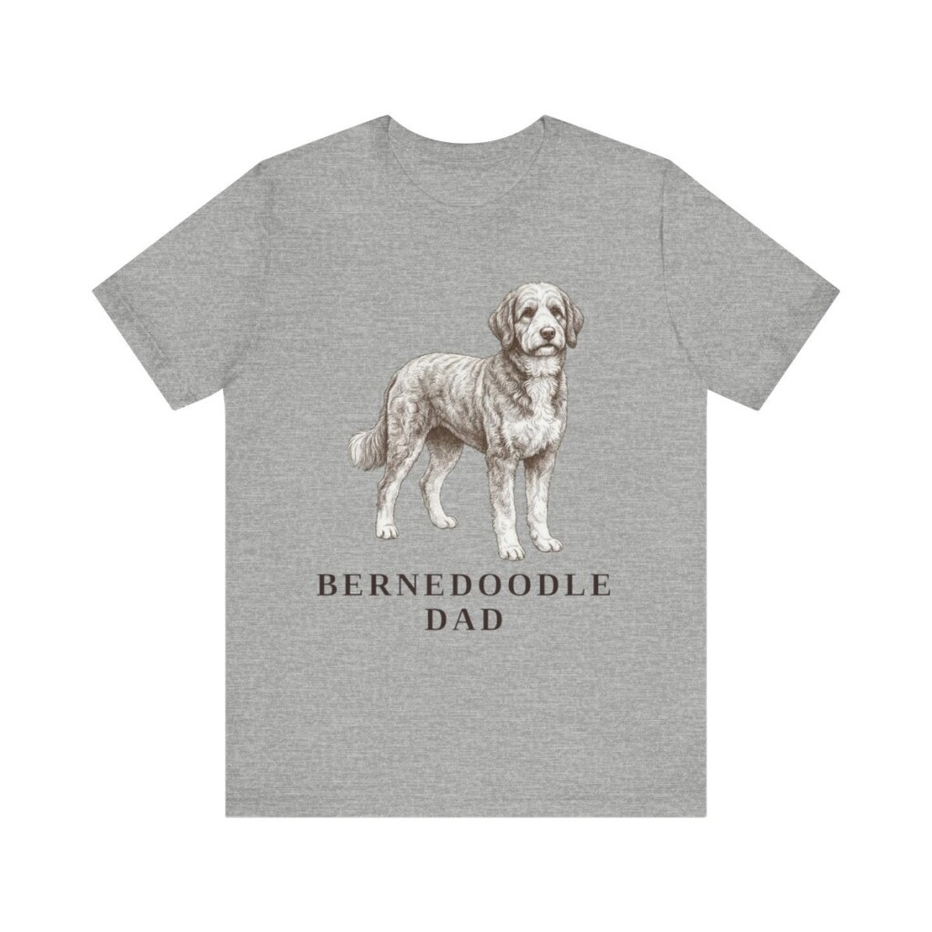 Bernedoodle Dad Shirt, Vintage Dog Sketch Tee, Dog Dad Gift