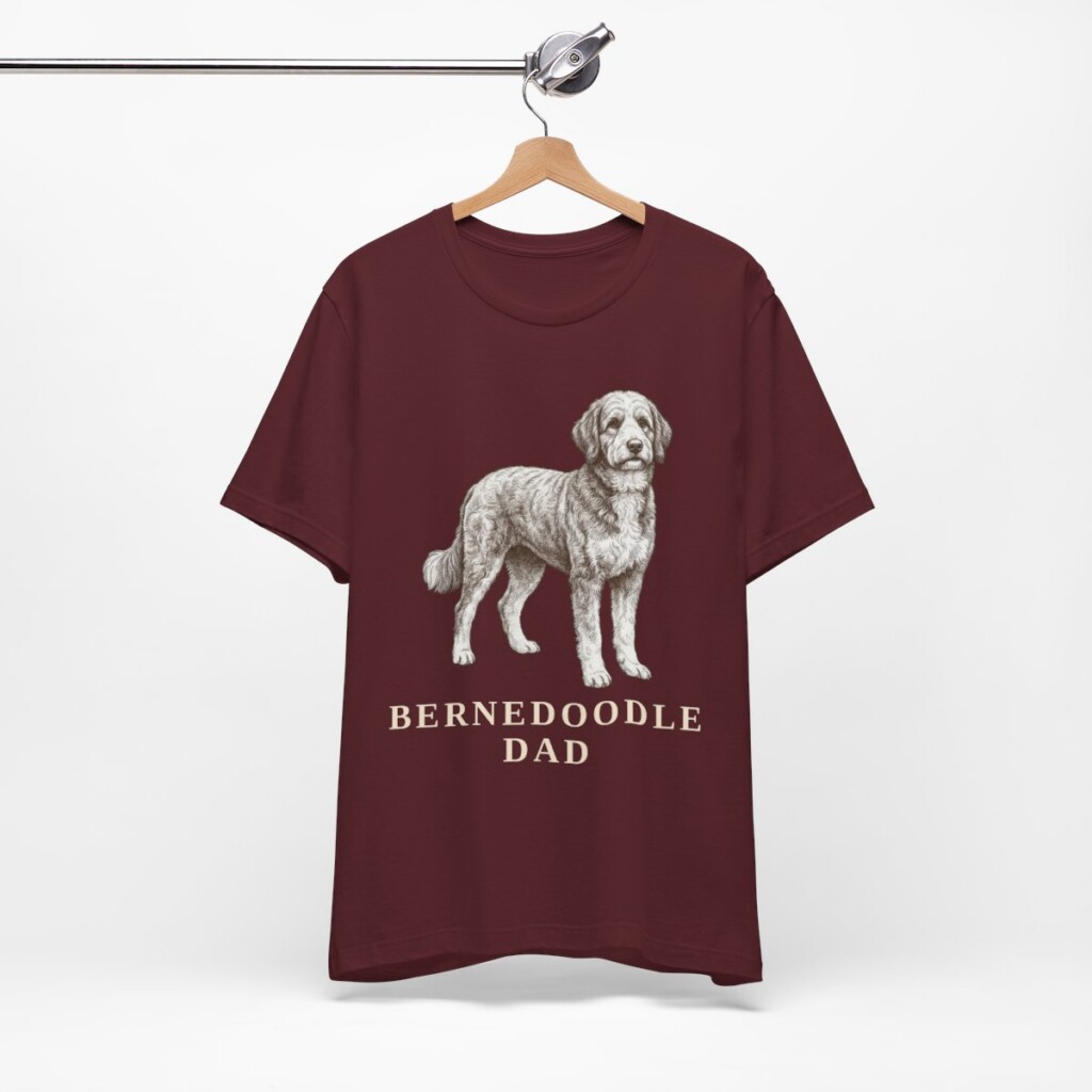 Bernedoodle Dad Shirt, Vintage Dog Sketch Tee, Dog Dad Gift