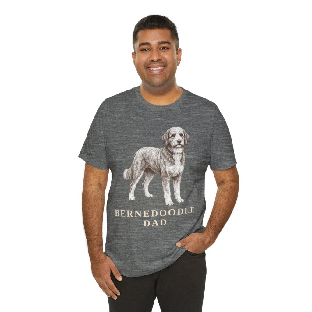 Bernedoodle Dad Shirt, Vintage Dog Sketch Tee, Dog Dad Gift