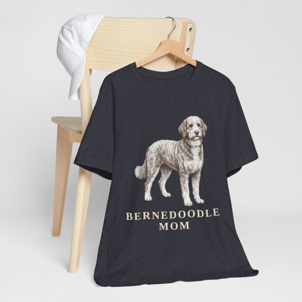 Bernedoodle Mom Shirt, Vintage Dog Sketch Tee, Dog Mom Gift